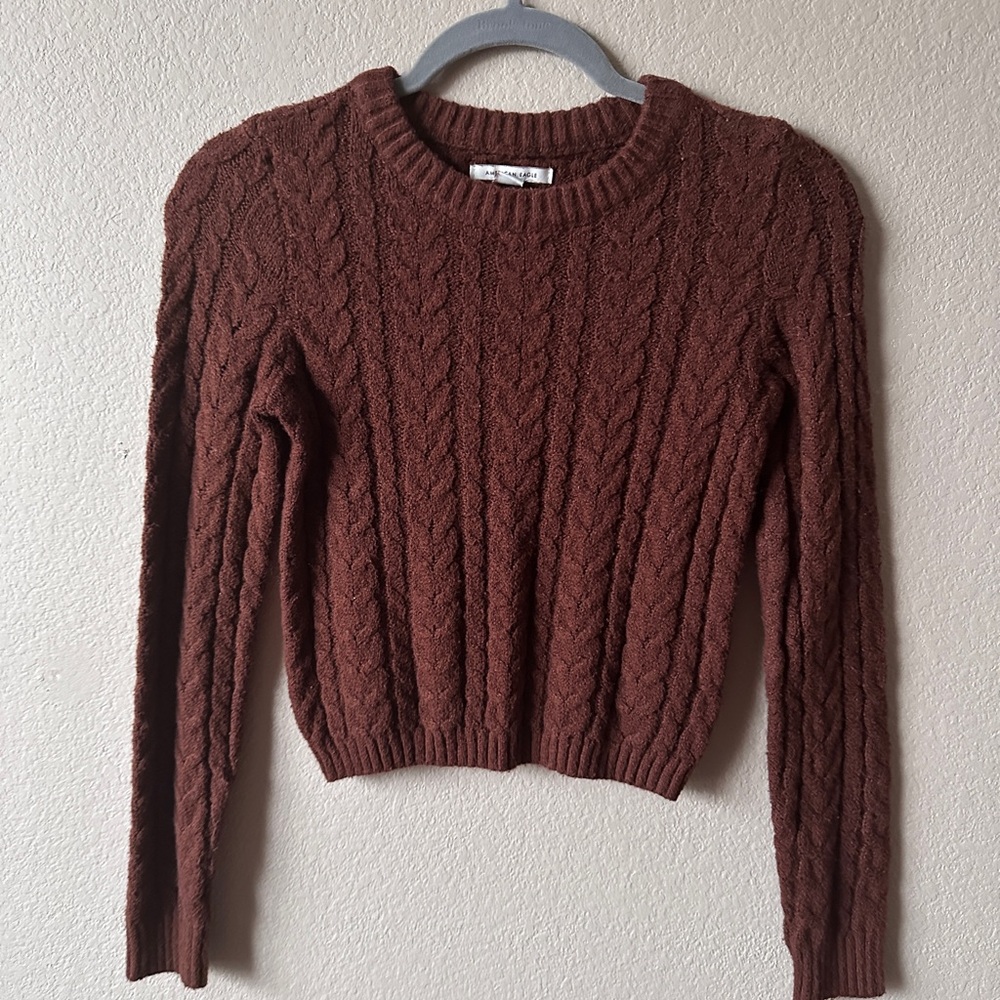 Cable Knit Brown Sweater